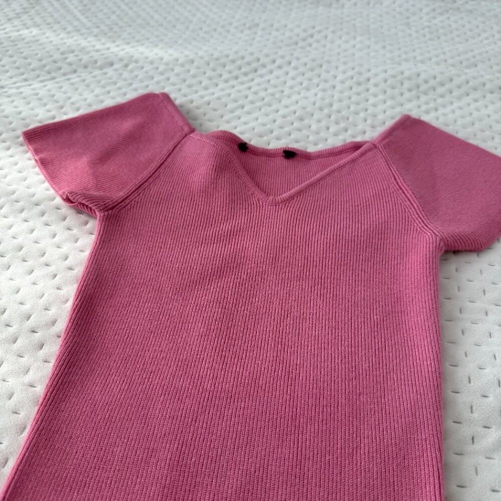 Dynamite Pink Ribbed Mini Dress - Picture 4 of 5